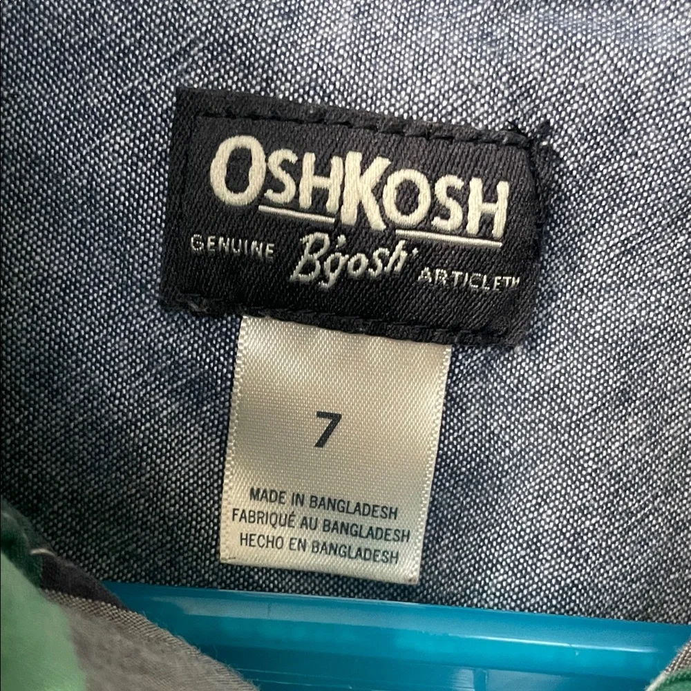 OshKosh Button Down Cotton Plaid Buffalo Check 7 Kids Shirt